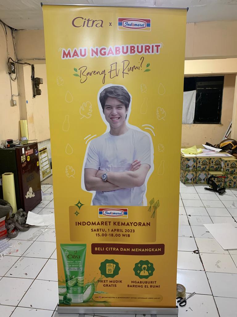 Tempat cetak print roll up banner terdekat dapat ditunggu buka 24 Jam